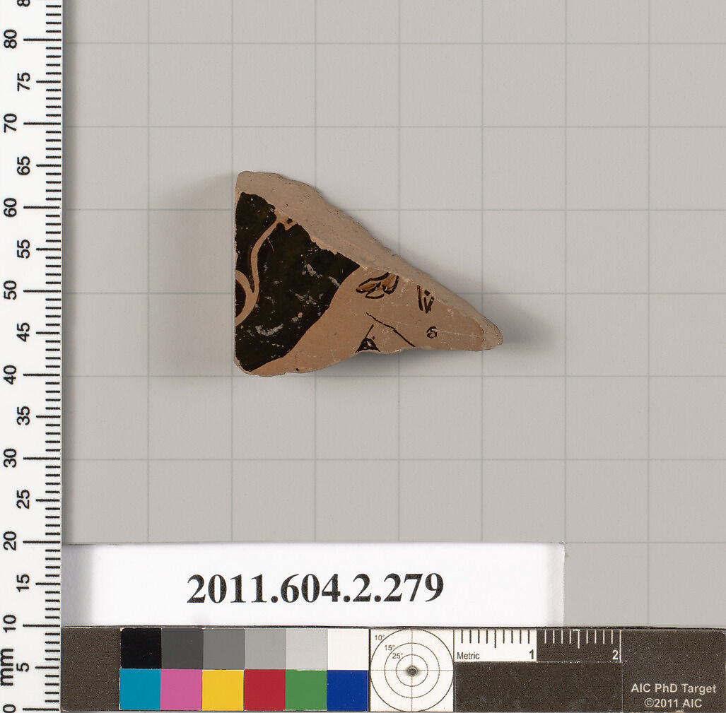 Terracotta fragment of a volute-krater (bowl for mixing wine and water), Terracotta, Greek, Attic 
