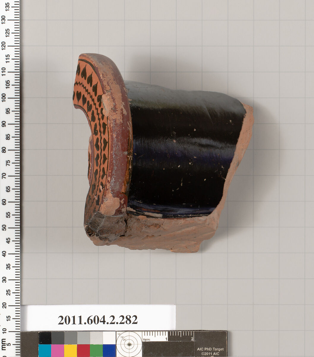 Terracotta fragment of a volute-krater (bowl for mixing wine and water), Terracotta, Greek, Attic 