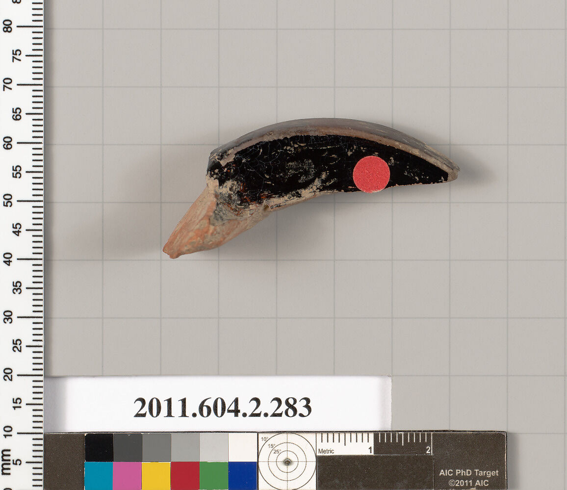 Terracotta fragment of a volute-krater (bowl for mixing wine and water), Terracotta, Greek, Attic