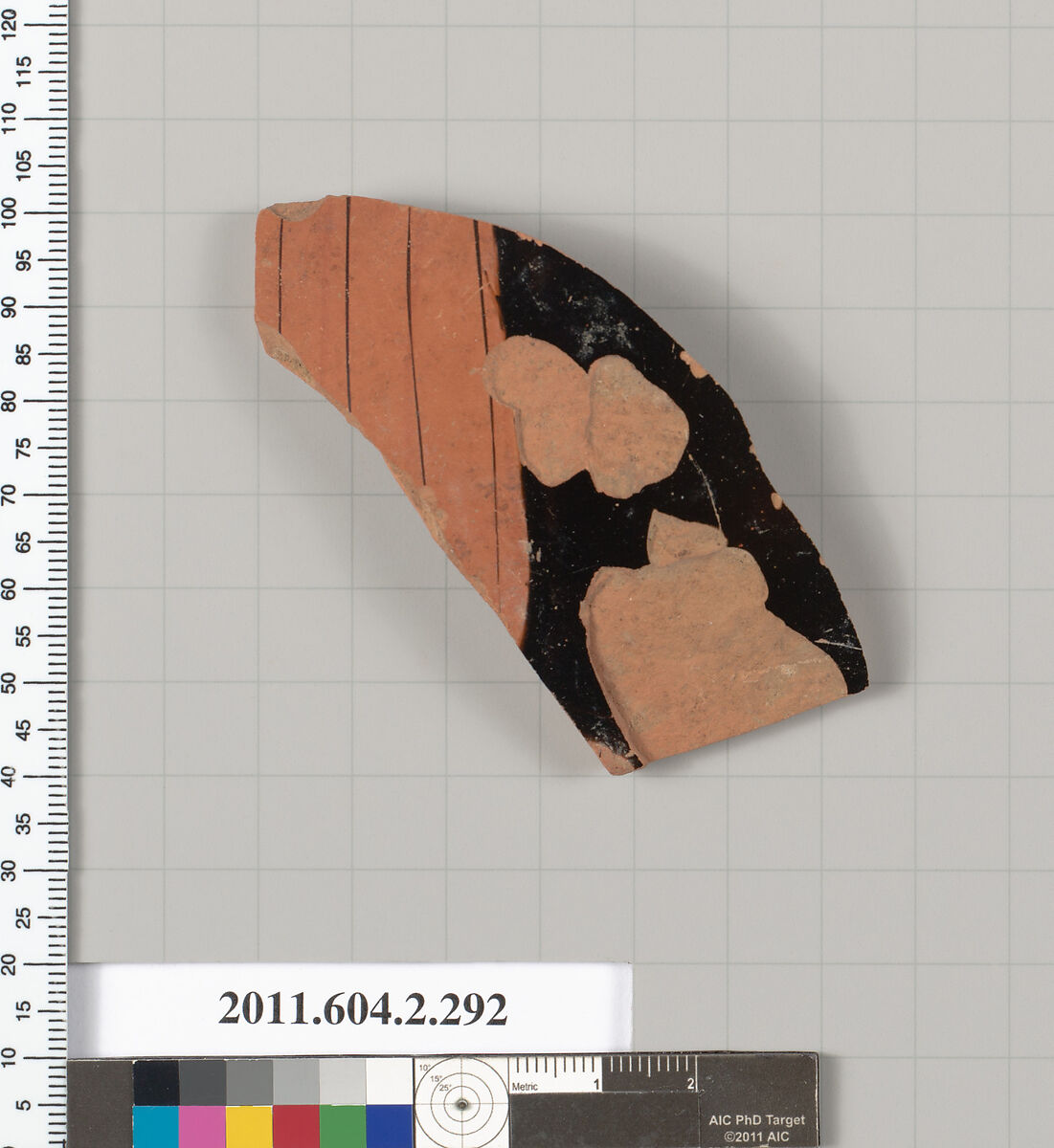 Terracotta fragment of a column-krater (bowl for mixing wine and water), Terracotta, Greek, Attic 