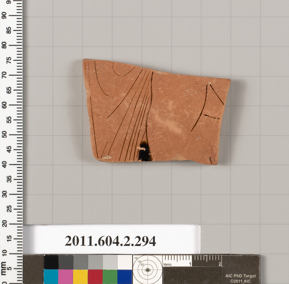 Terracotta fragment of a column-krater (bowl for mixing wine and water), Terracotta, Greek, Attic 