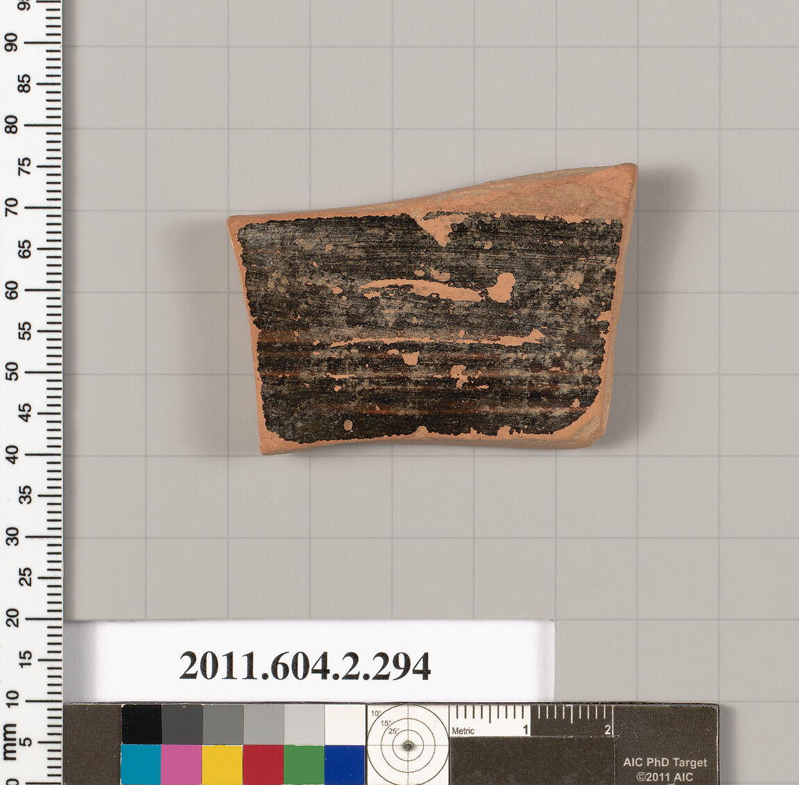 Terracotta fragment of a column-krater (bowl for mixing wine and water), Terracotta, Greek, Attic