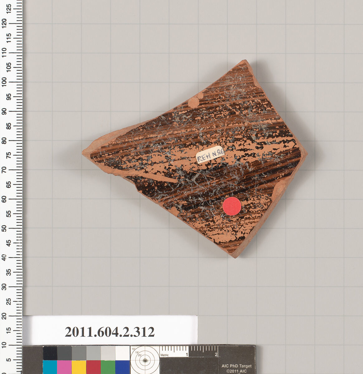 Terracotta fragment of a column-krater (bowl for mixing wine and water), Terracotta, Greek, Attic