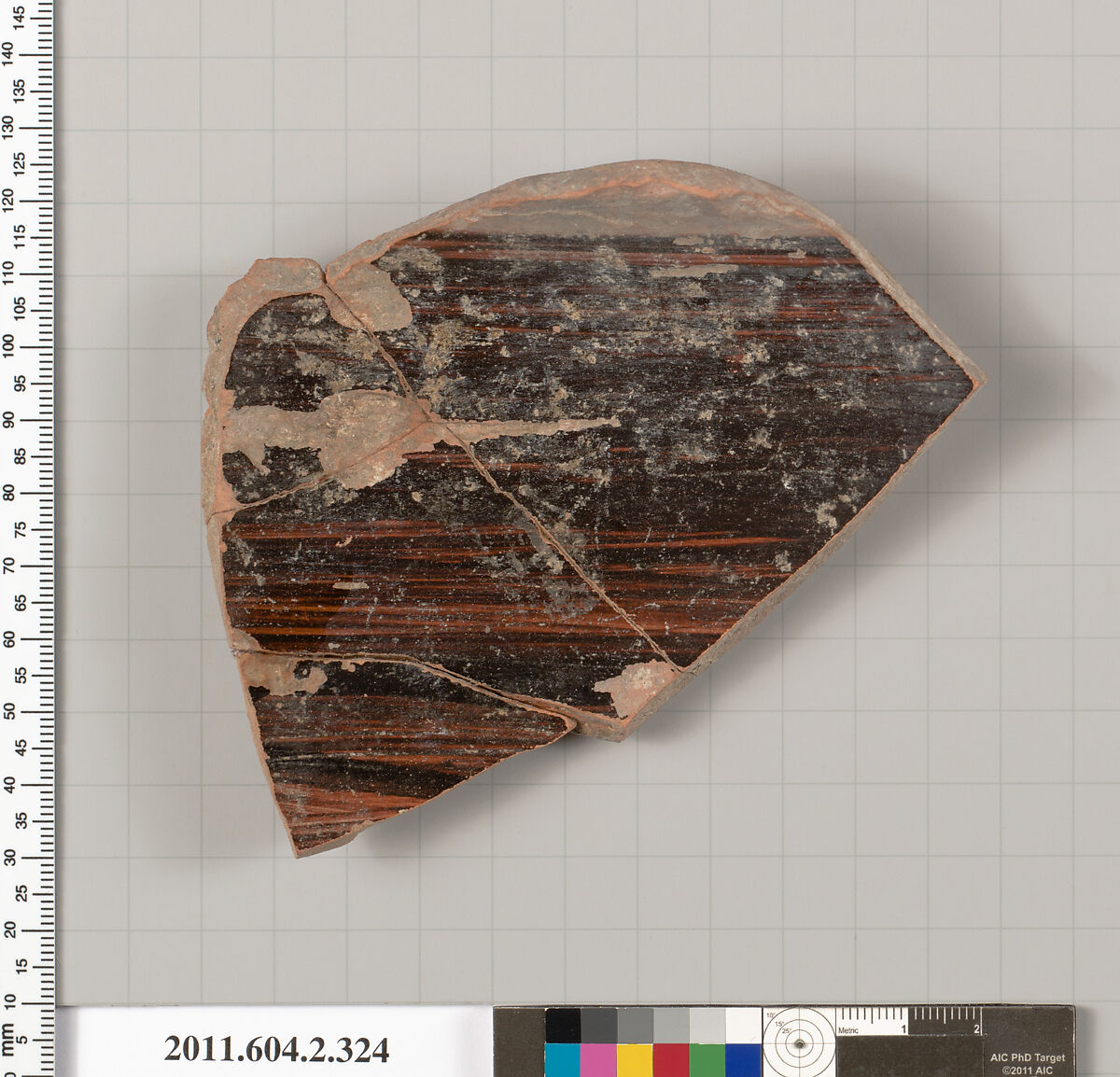Terracotta fragment of a column-krater (bowl for mixing wine and water), Terracotta, Greek, Attic
