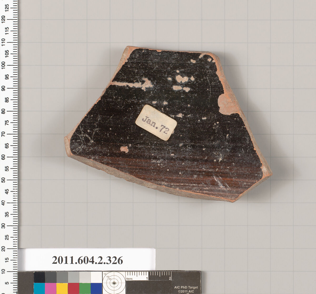 Terracotta fragment of a column-krater (bowl for mixing wine and water), Terracotta, Greek, Attic