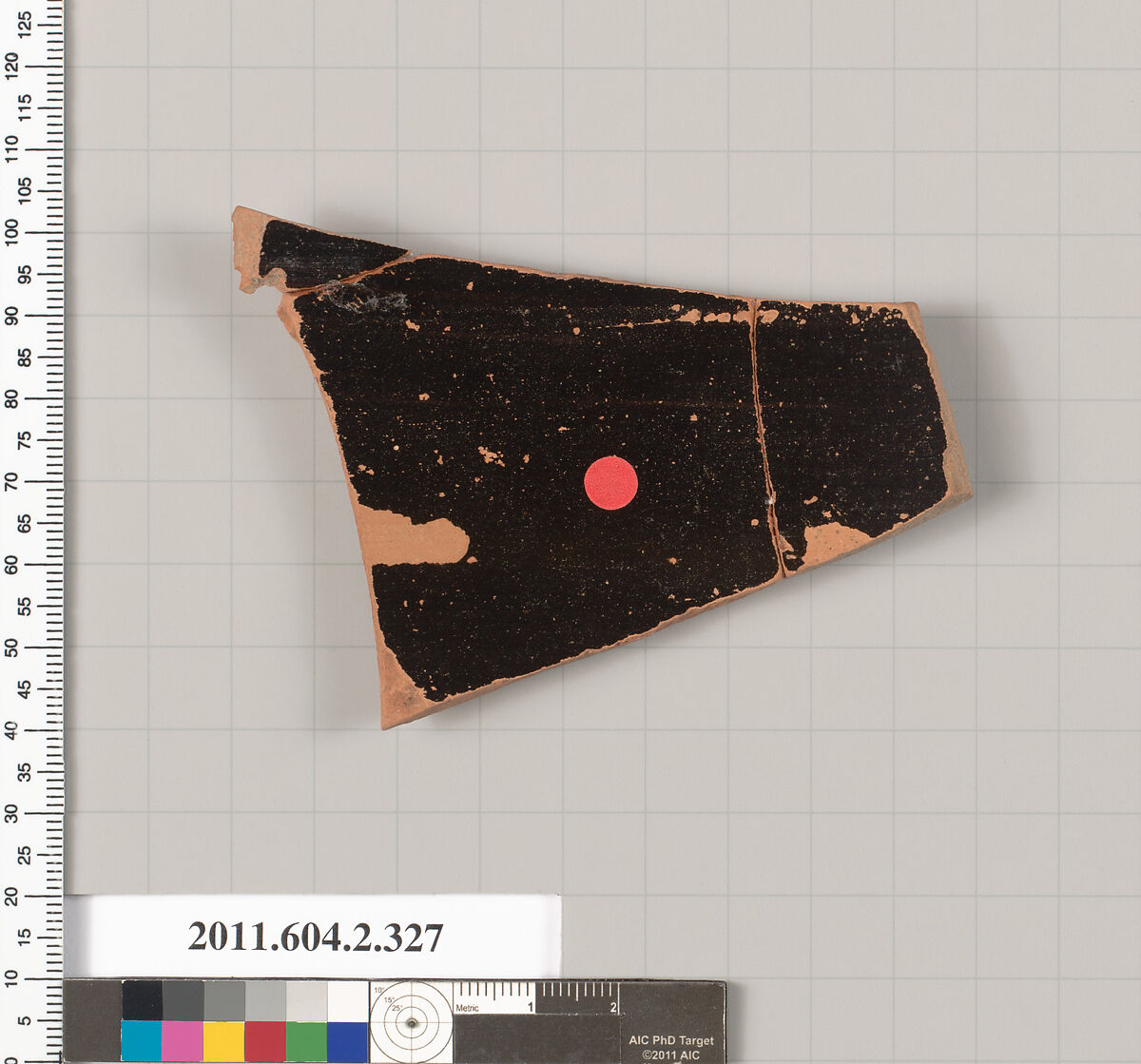 Terracotta fragment of a column-krater (bowl for mixing wine and water), Terracotta, Greek, Attic