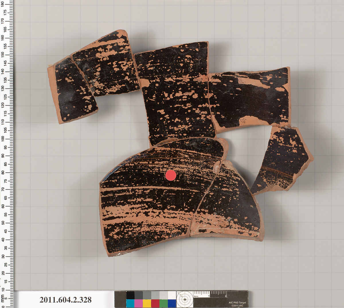 Terracotta fragment of a column-krater (bowl for mixing wine and water), Terracotta, Greek, Attic