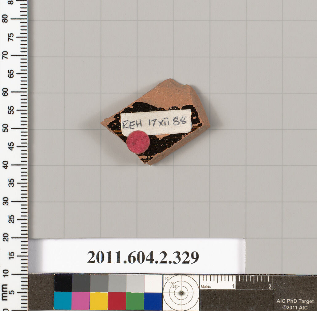 Terracotta fragment of a column-krater (bowl for mixing wine and water), Terracotta, Greek, Attic