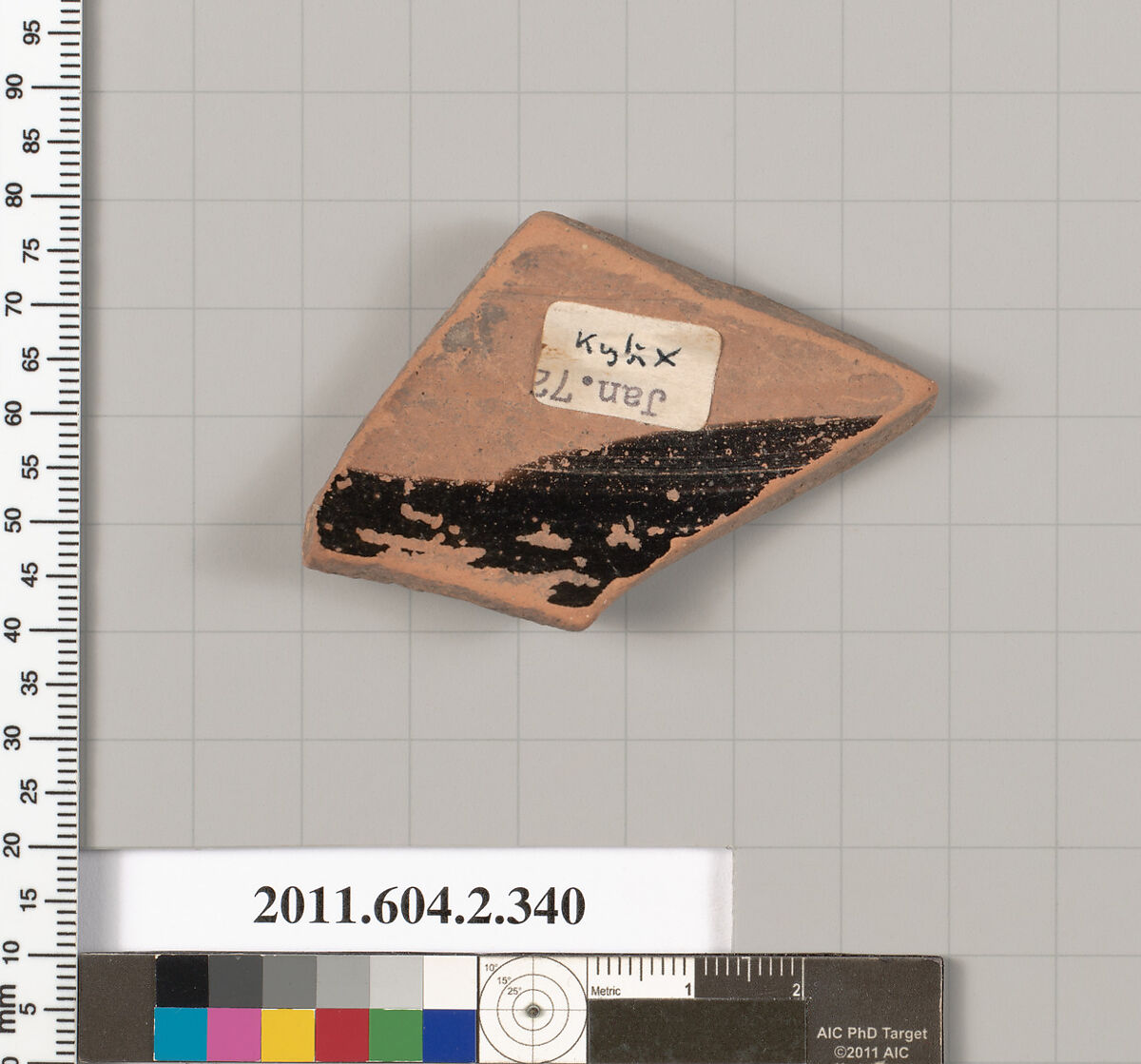 Terracotta fragment of a column-krater (bowl for mixing wine and water), Terracotta, Greek, Attic