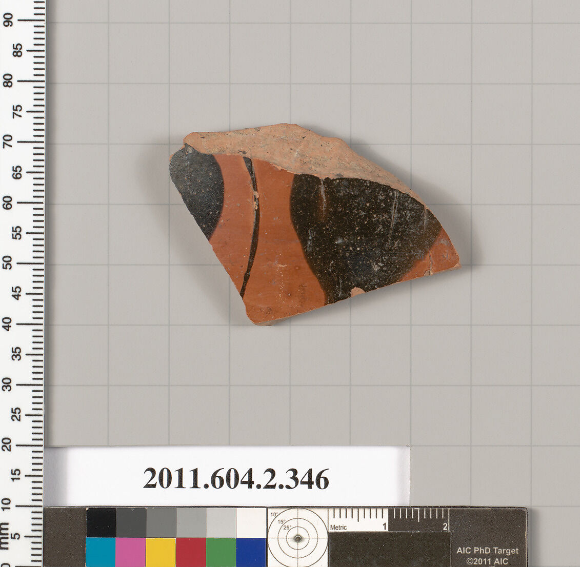 Terracotta fragment of a column-krater (bowl for mixing wine and water), Terracotta, Greek, Attic 