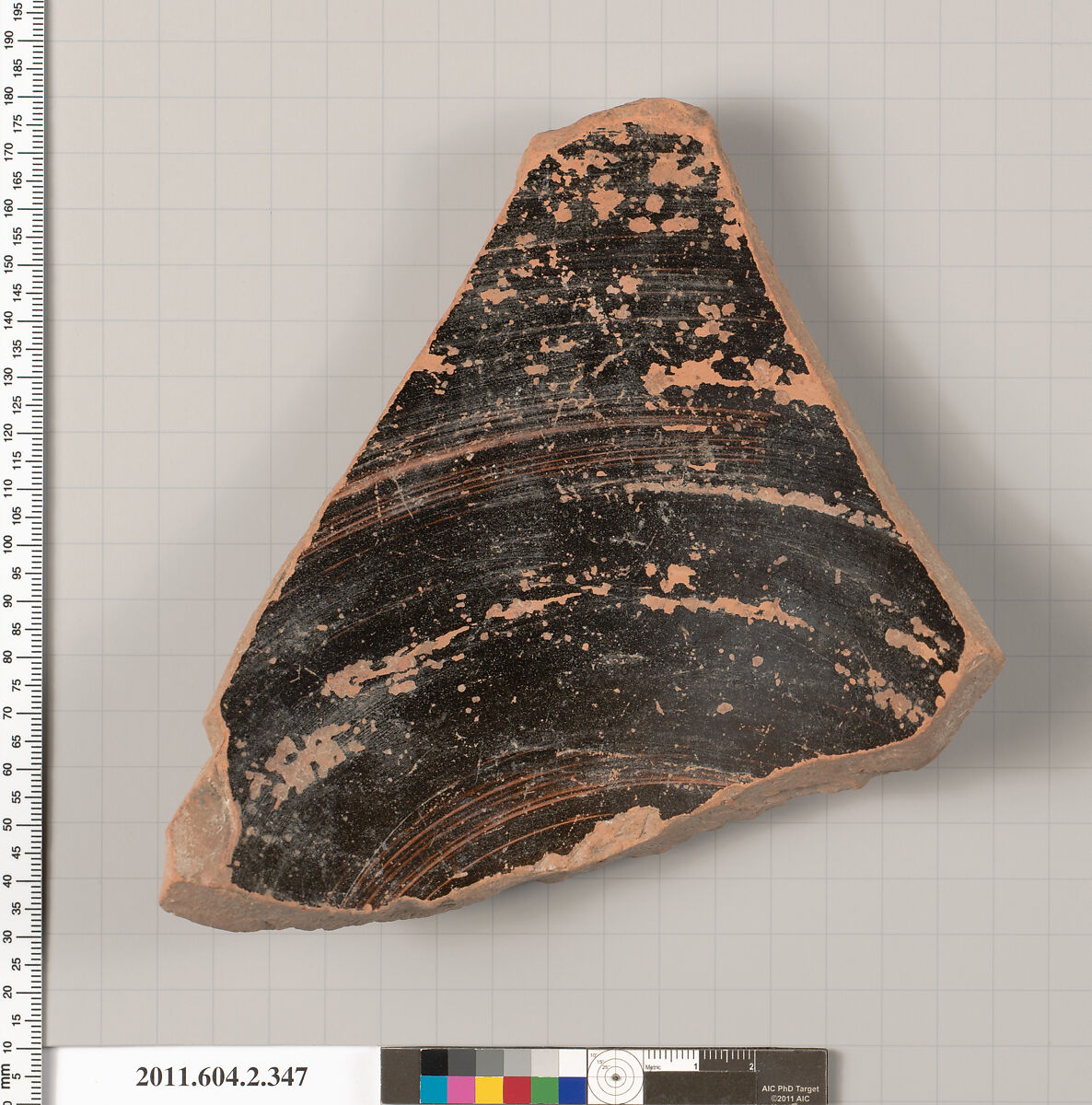 Terracotta fragment of a column-krater (bowl for mixing wine and water), Terracotta, Greek, Attic