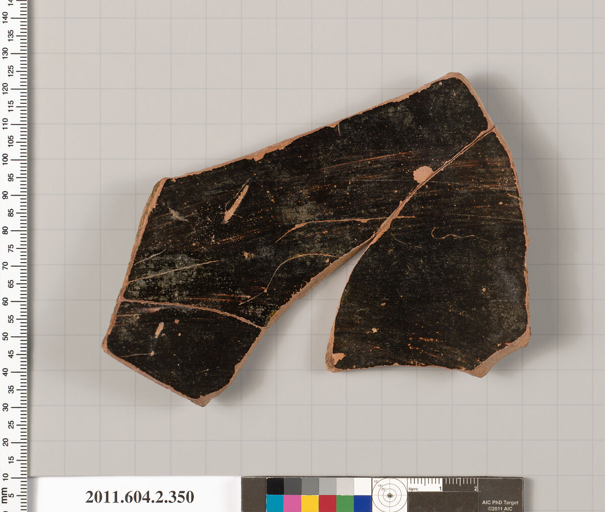 Terracotta fragment of a column-krater (bowl for mixing wine and water), Terracotta, Greek, Attic