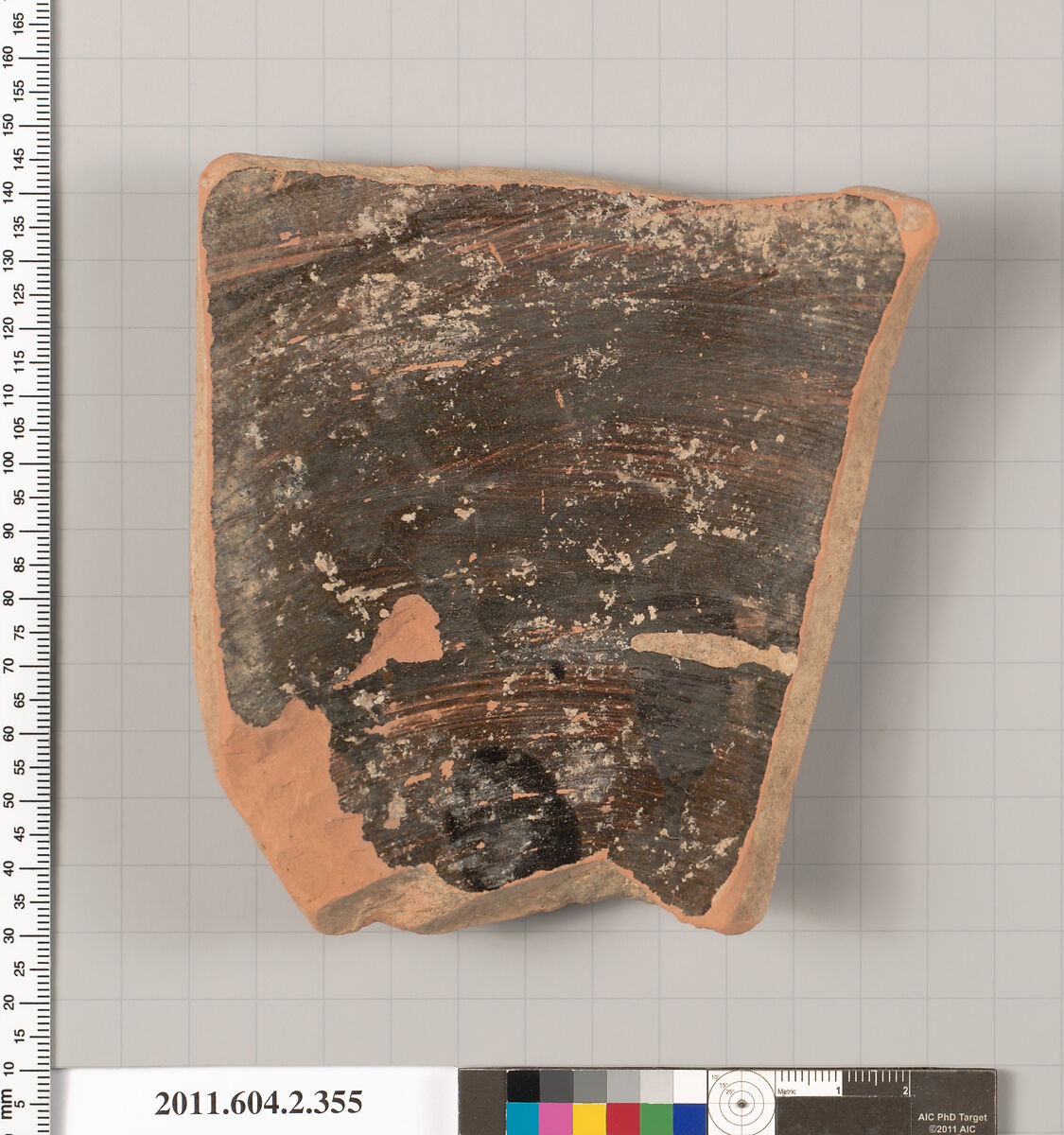 Terracotta fragment of a column-krater (bowl for mixing wine and water), Terracotta, Greek, Attic