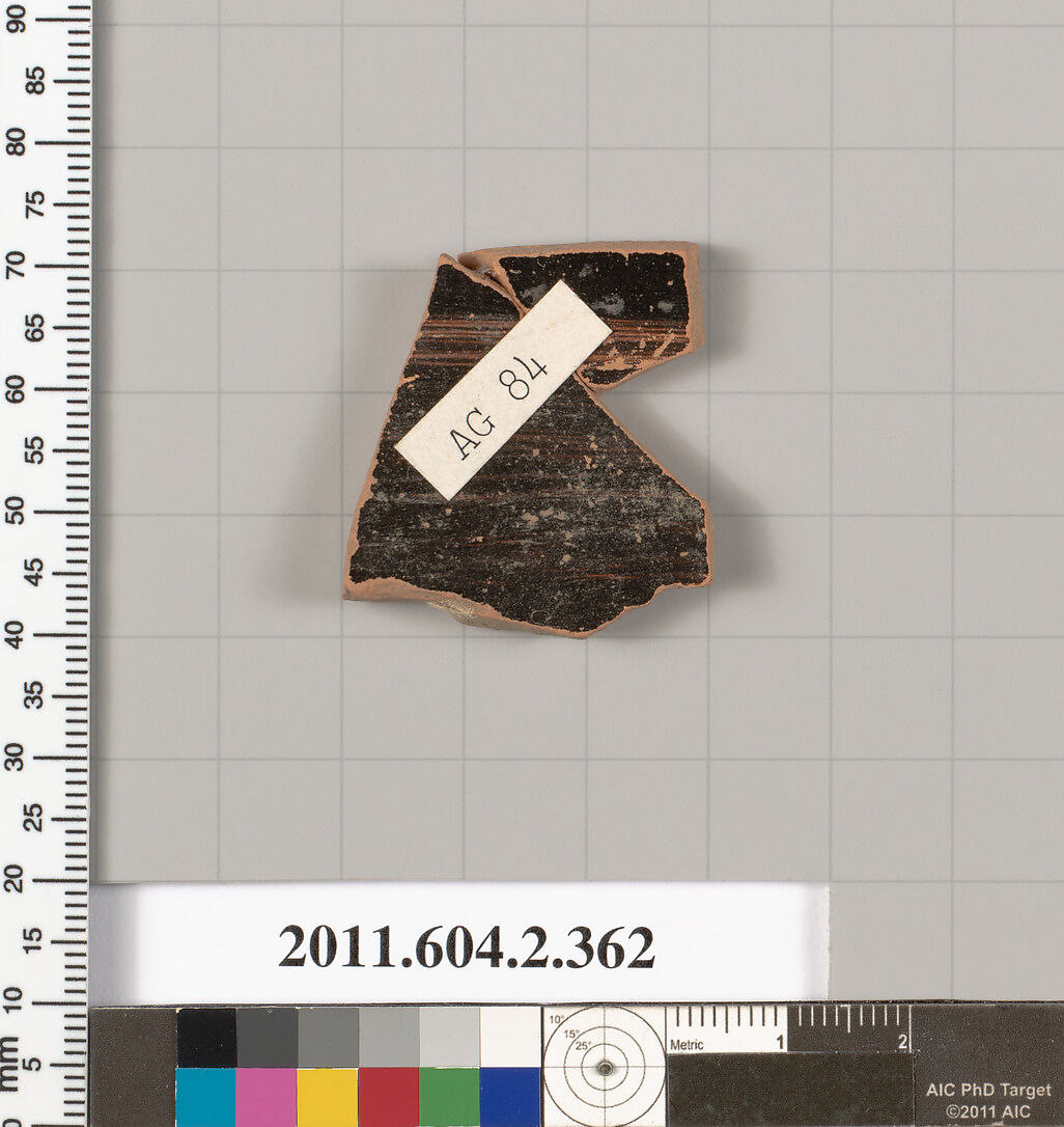 Terracotta fragment of a column-krater (bowl for mixing wine and water), Terracotta, Greek, Attic