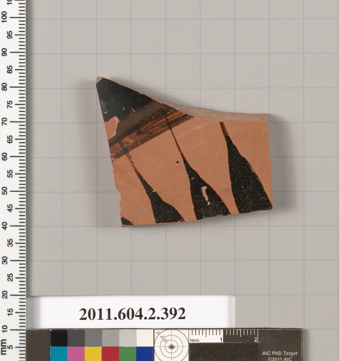 Terracotta fragment of a column-krater (bowl for mixing wine and water), Terracotta, Greek, Attic 
