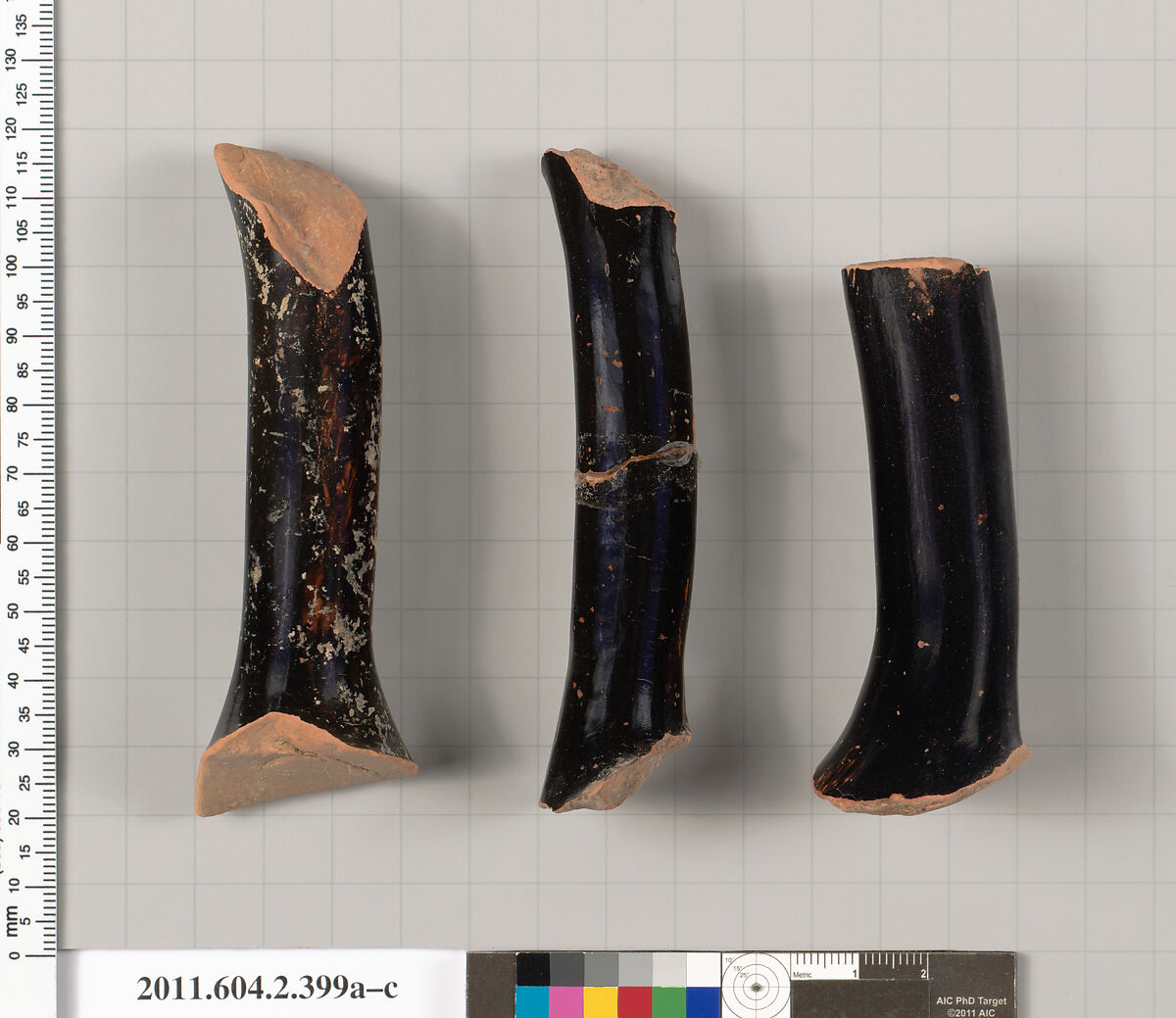 Terracotta fragments of column-kraters (bowls for mixing wine and water), Terracotta, Greek, Attic