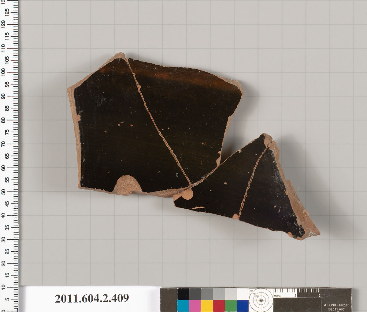 Terracotta fragment of a column-krater (bowl for mixing wine and water), Terracotta, Greek, Attic