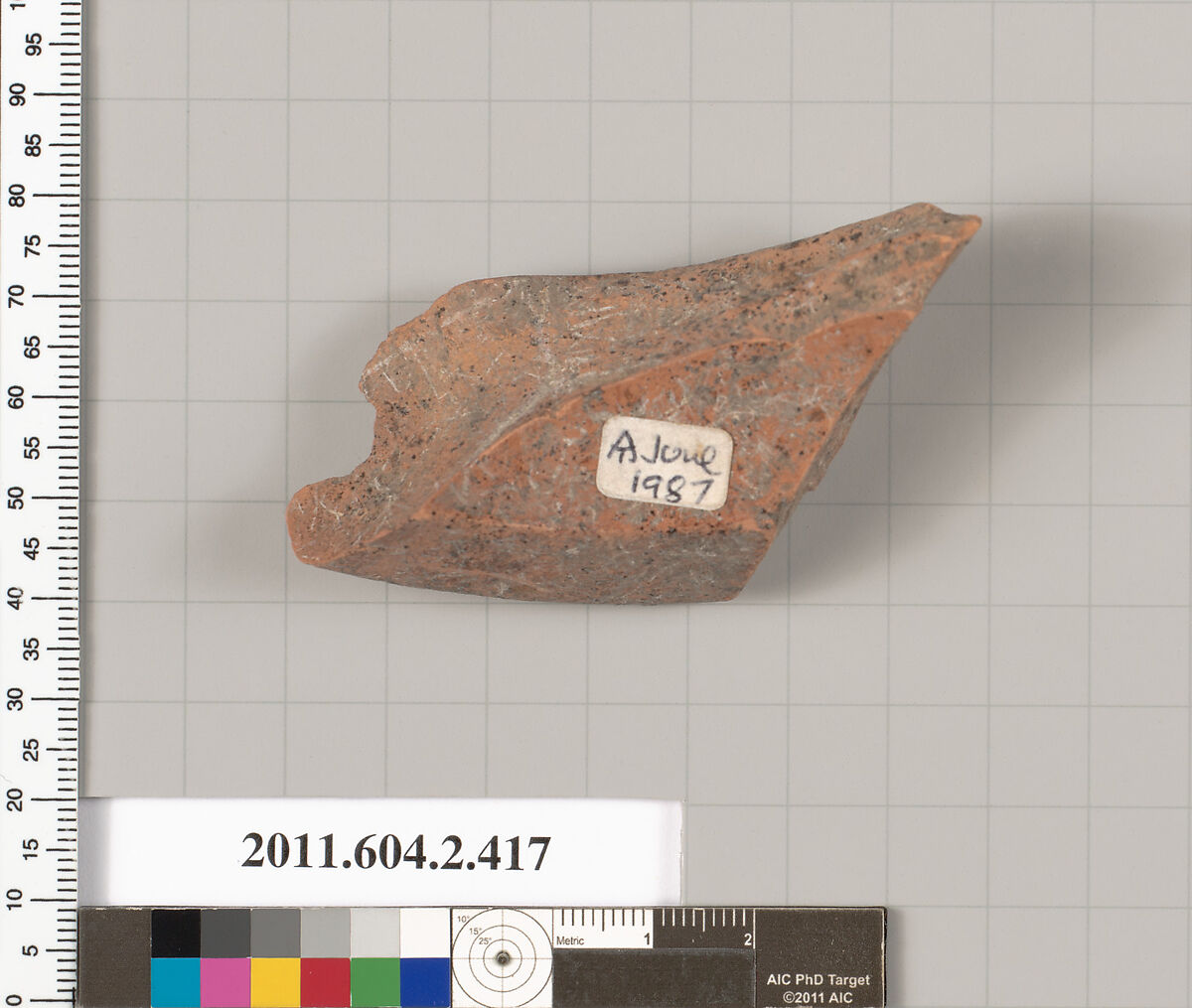 Terracotta fragment of a column-krater (bowl for mixing wine and water), Terracotta, Greek, Attic