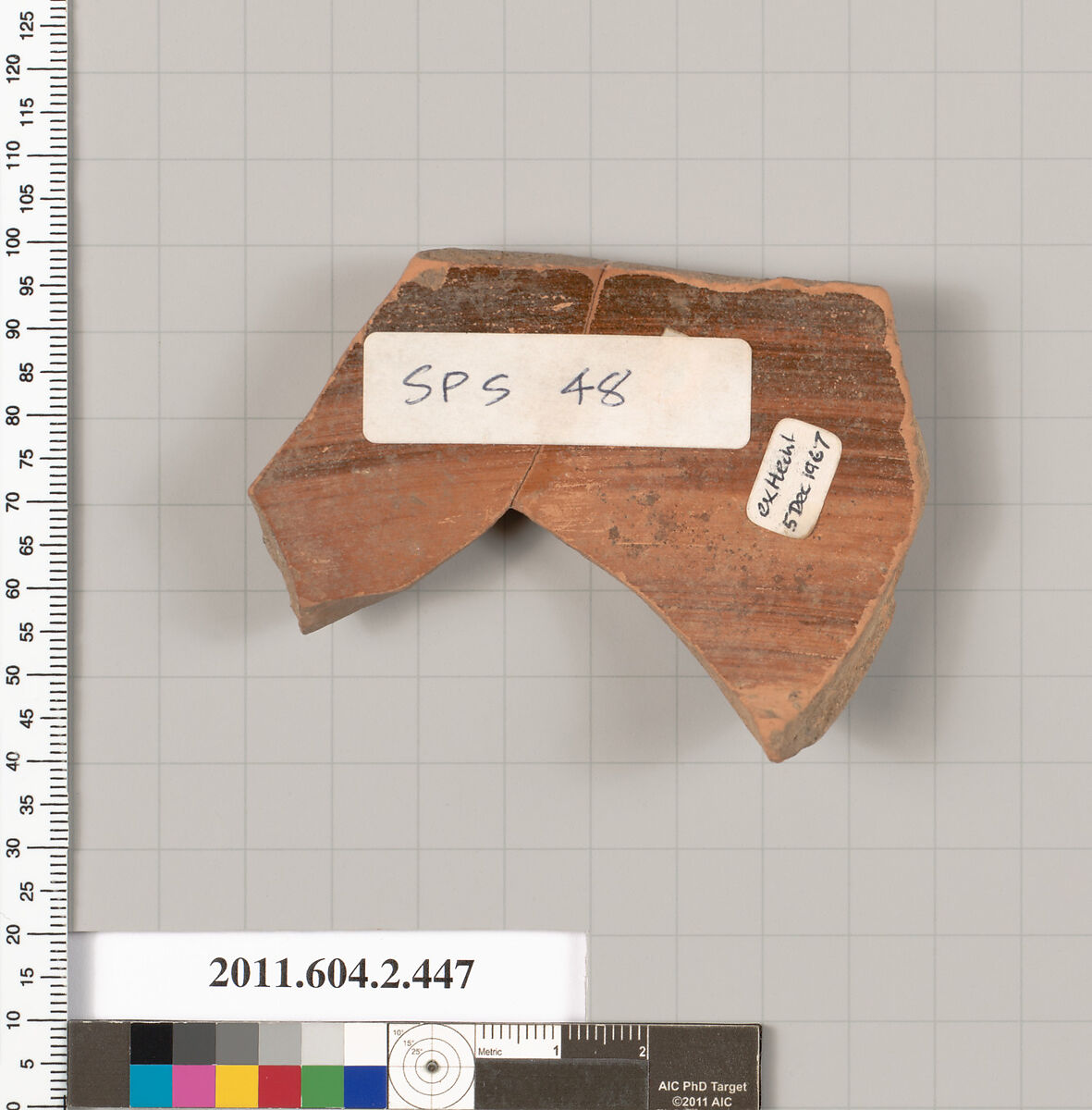 Terracotta fragment of a column-krater (bowl for mixing wine and water), Terracotta, Greek, Attic