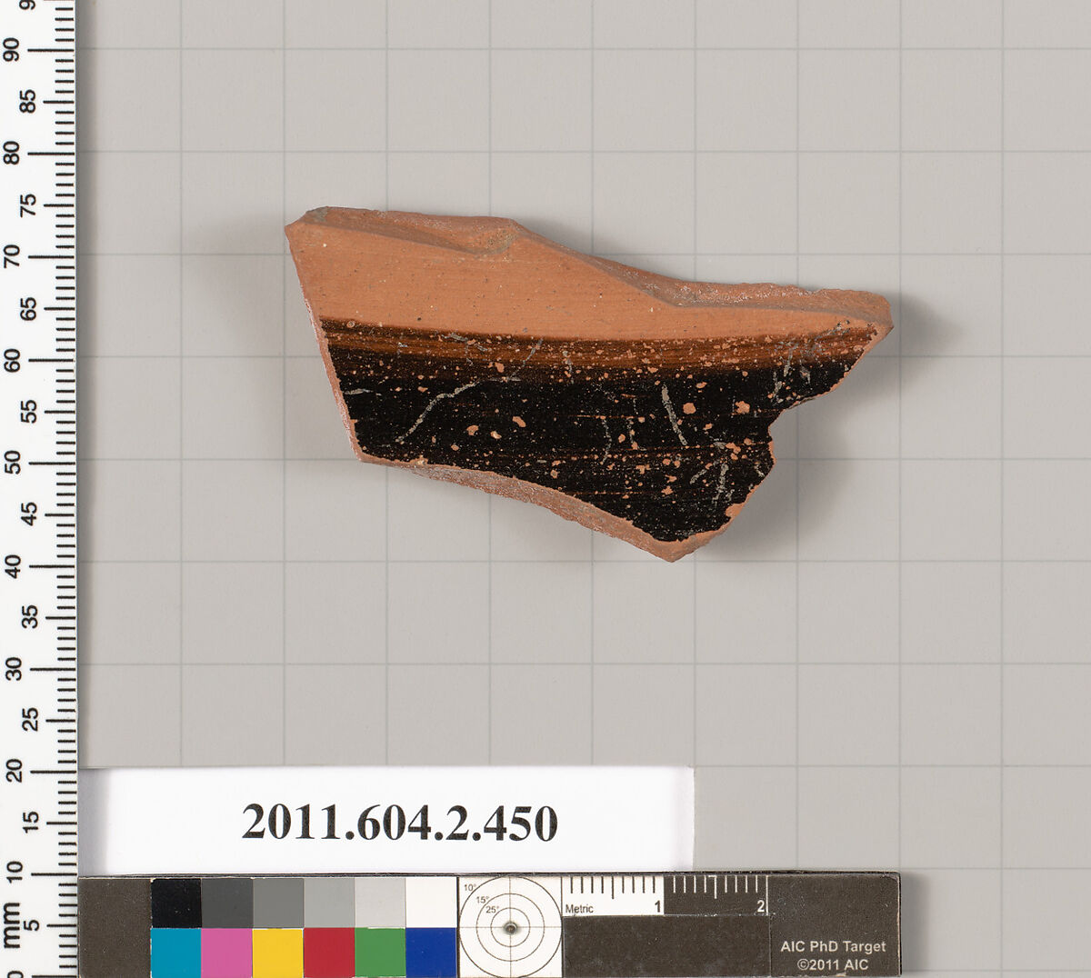 Terracotta fragment of a column-krater (bowl for mixing wine and water), Terracotta, Greek, Attic