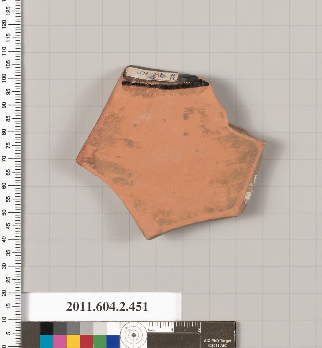 Terracotta fragment of a column-krater (bowl for mixing wine and water), Terracotta, Greek, Attic