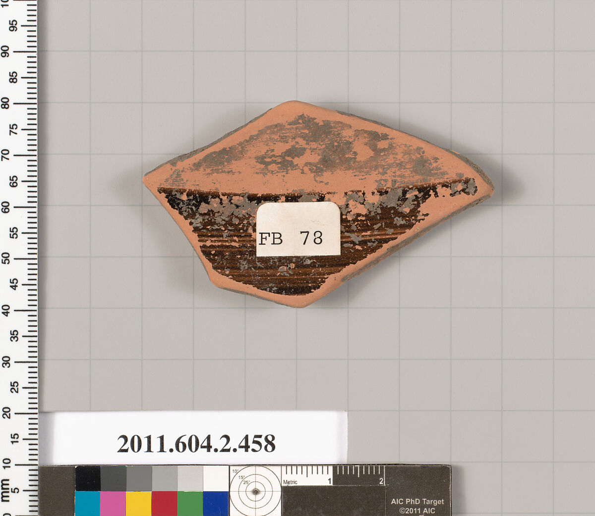 Terracotta fragment of a column-krater (bowl for mixing wine and water), Terracotta, Greek, Attic