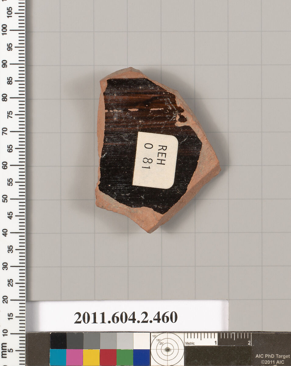Terracotta fragment of a column-krater (bowl for mixing wine and water), Terracotta, Greek, Attic