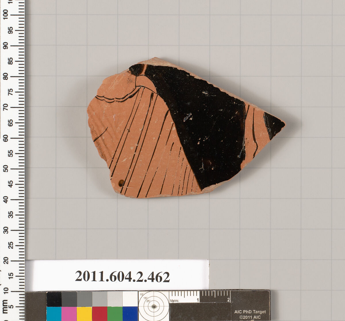 Terracotta fragment of a column-krater (bowl for mixing wine and water), Terracotta, Greek, Attic 