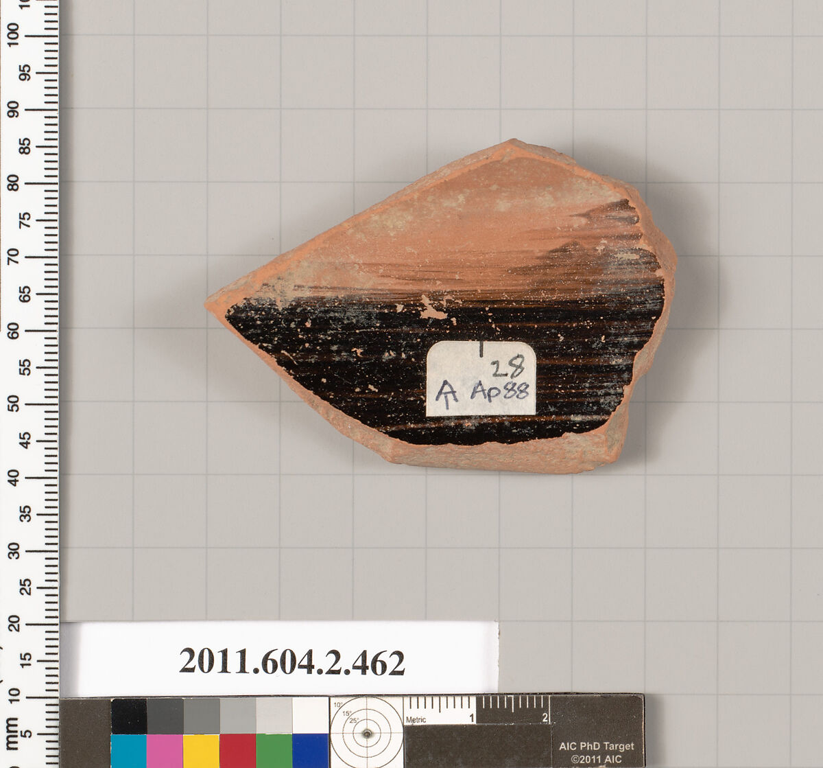 Terracotta fragment of a column-krater (bowl for mixing wine and water), Terracotta, Greek, Attic