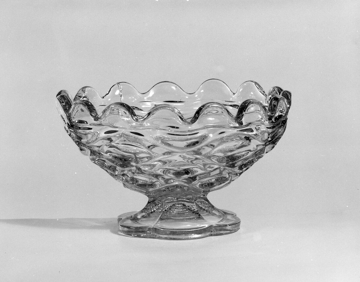 Footed bowl, Pressed glass, American 