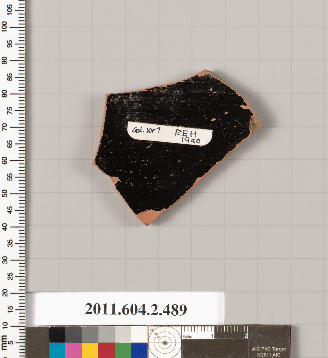 Terracotta fragment of a column-krater? (bowl for mixing wine and water), Terracotta, Greek, Attic