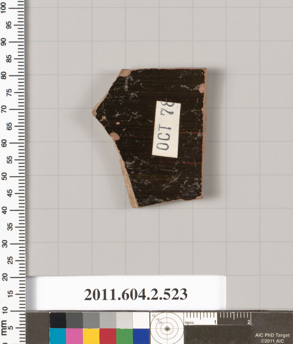Terracotta fragment of a column-krater (bowl for mixing wine and water), Terracotta, Greek, Attic