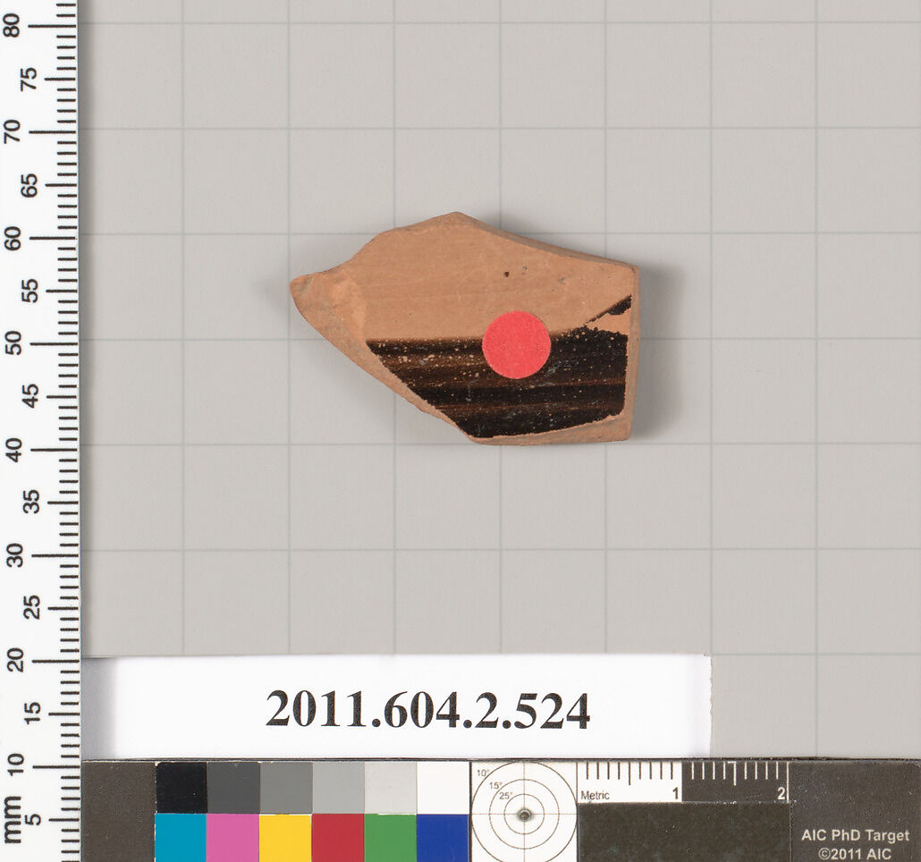 Terracotta fragment of a column-krater (bowl for mixing wine and water), Terracotta, Greek, Attic