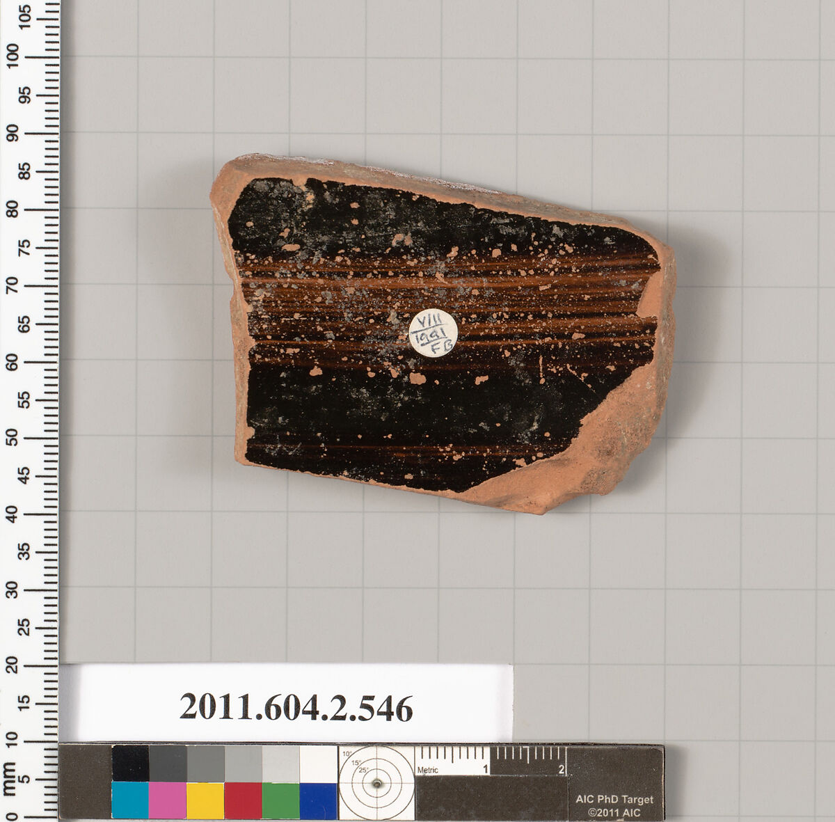 Terracotta fragment of a column-krater (bowl for mixing wine and water), Terracotta, Greek, Attic