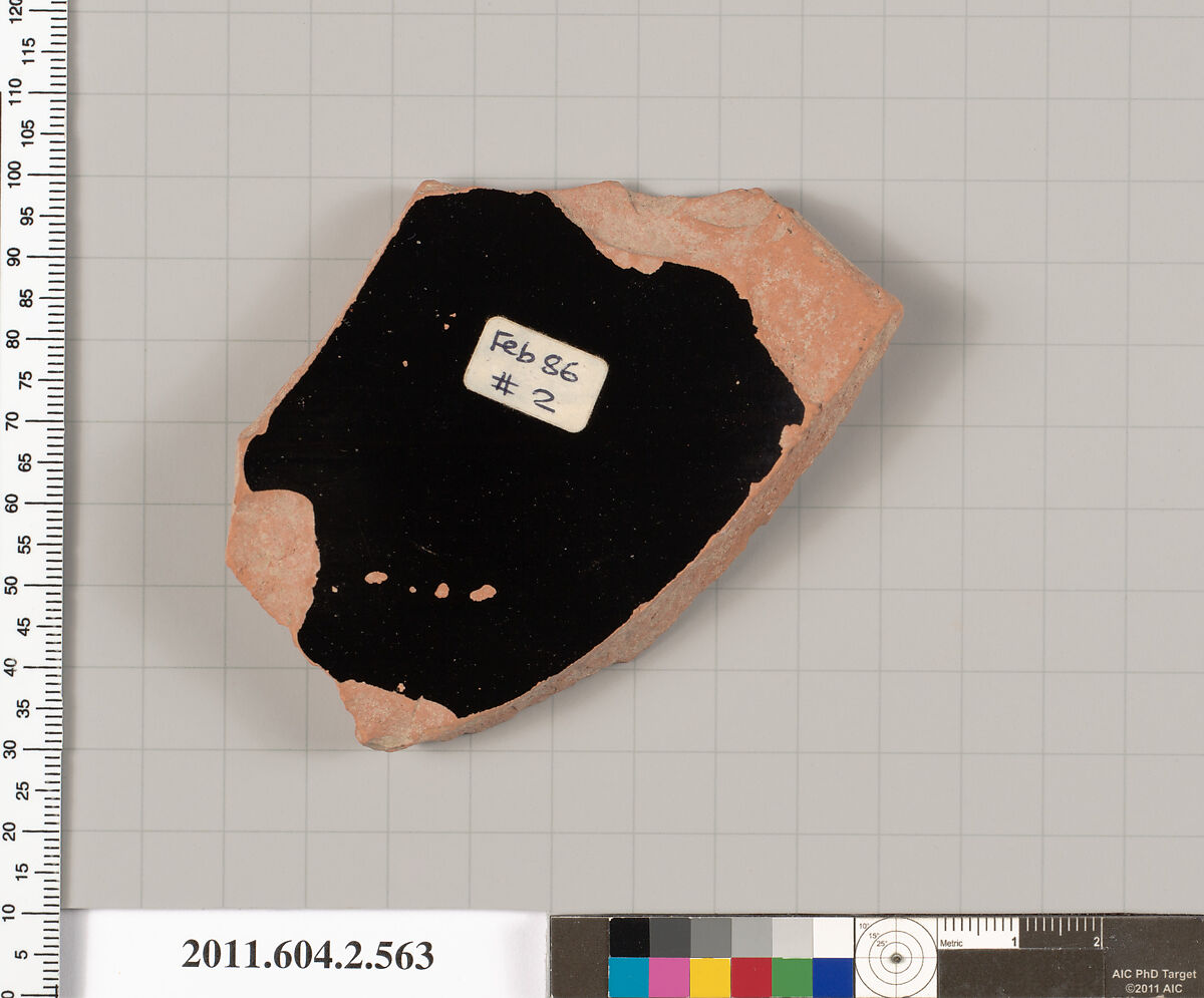 Terracotta fragment of a column-krater (bowl for mixing wine and water), Terracotta, Greek, Attic