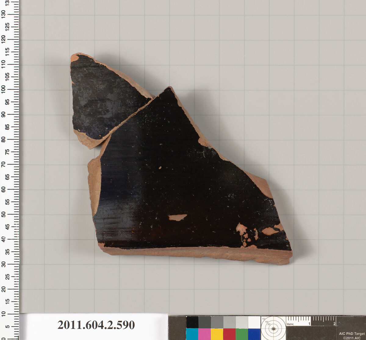 Terracotta fragment of a column-krater (bowl for mixing wine and water), Terracotta, Greek, Attic 