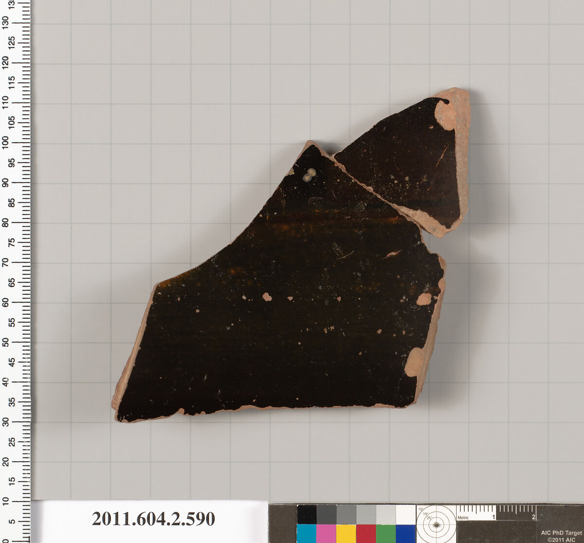 Terracotta fragment of a column-krater (bowl for mixing wine and water), Terracotta, Greek, Attic