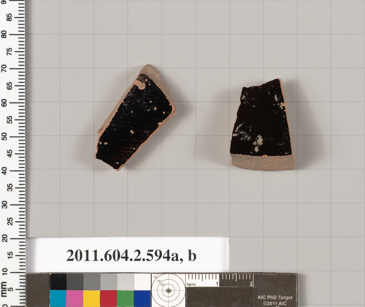 Terracotta fragments of column-kraters (bowls for mixing wine and water), Terracotta, Greek, Attic