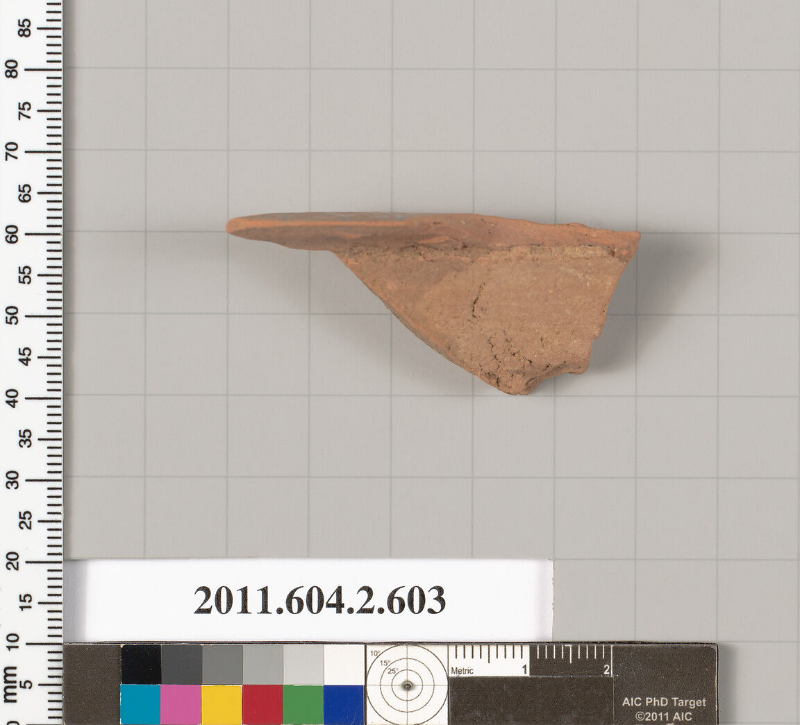 Terracotta fragment of a column-krater (bowl for mixing wine and water), Terracotta, Greek, Attic