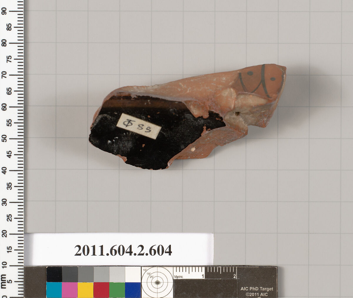 Terracotta fragment of a column-krater (bowl for mixing wine and water), Terracotta, Greek, Attic