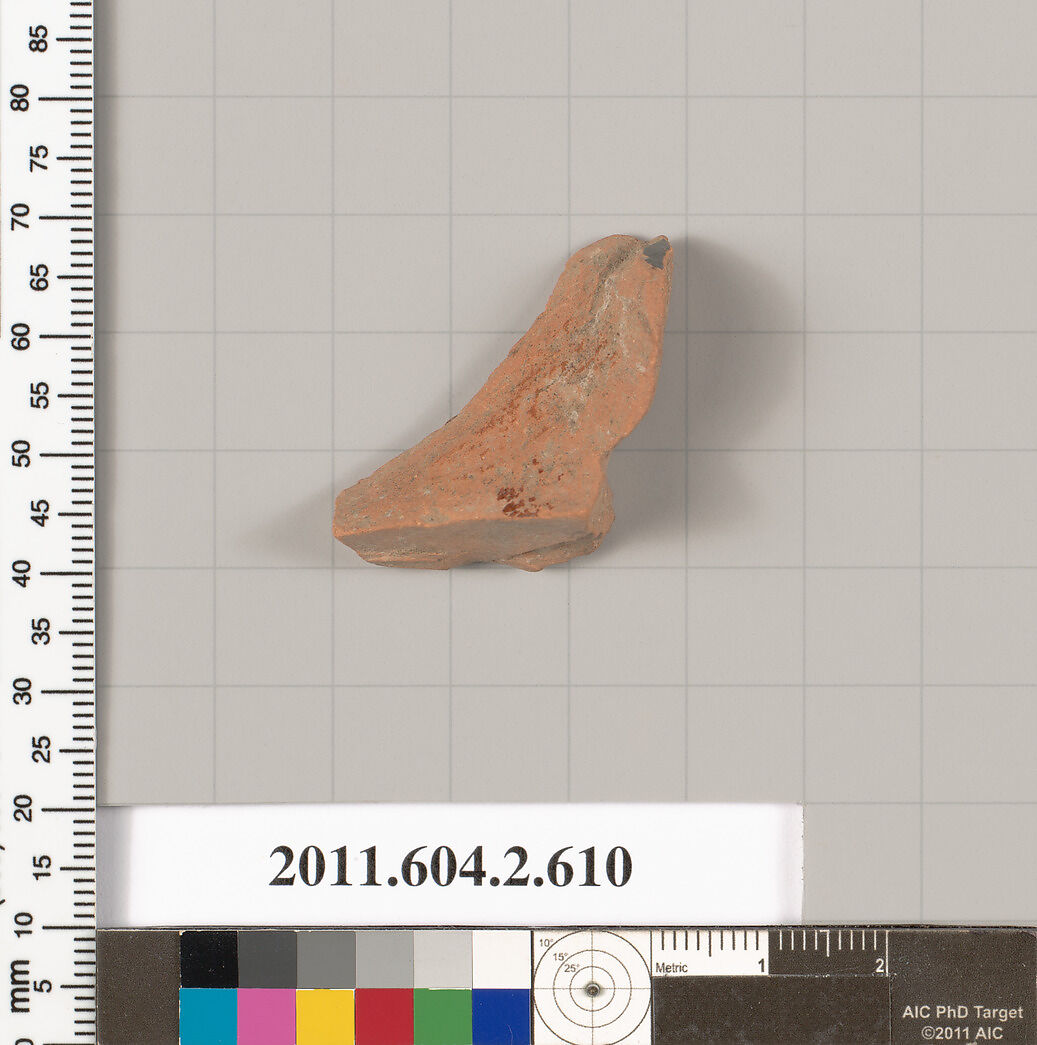 Terracotta fragment of a column-krater (bowl for mixing wine and water), Terracotta, Greek, Attic