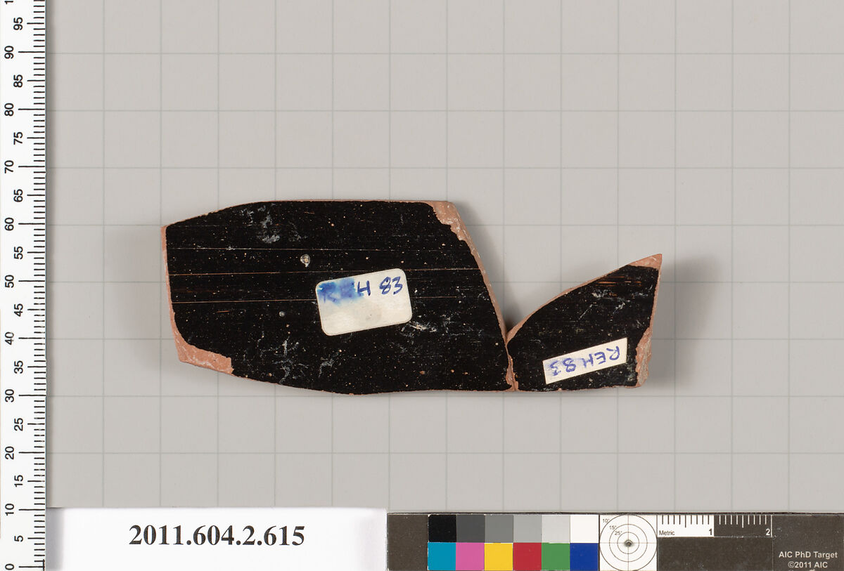 Terracotta fragment of a column-krater (bowl for mixing wine and water), Terracotta, Greek, Attic