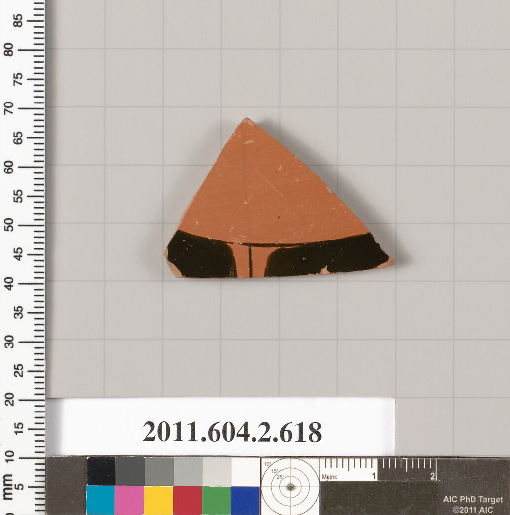 Terracotta fragment of a column-krater (bowl for mixing wine and water), Terracotta, Greek, Attic 