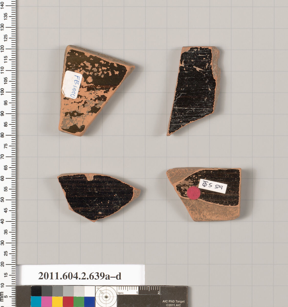Terracotta fragments of column-kraters (bowls for mixing wine and water), Terracotta, Greek, Attic