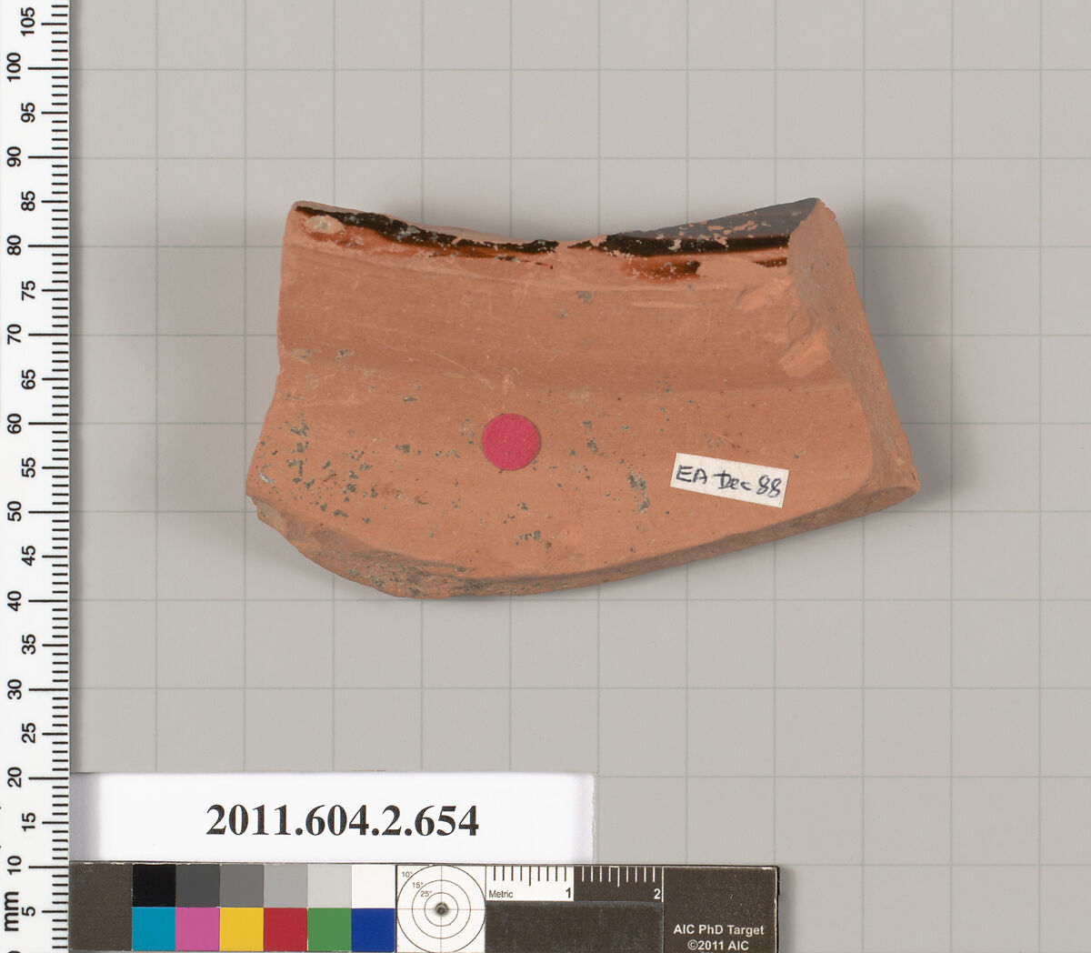 Terracotta fragment of a column-krater (bowl for mixing wine and water), Terracotta, Greek, Attic