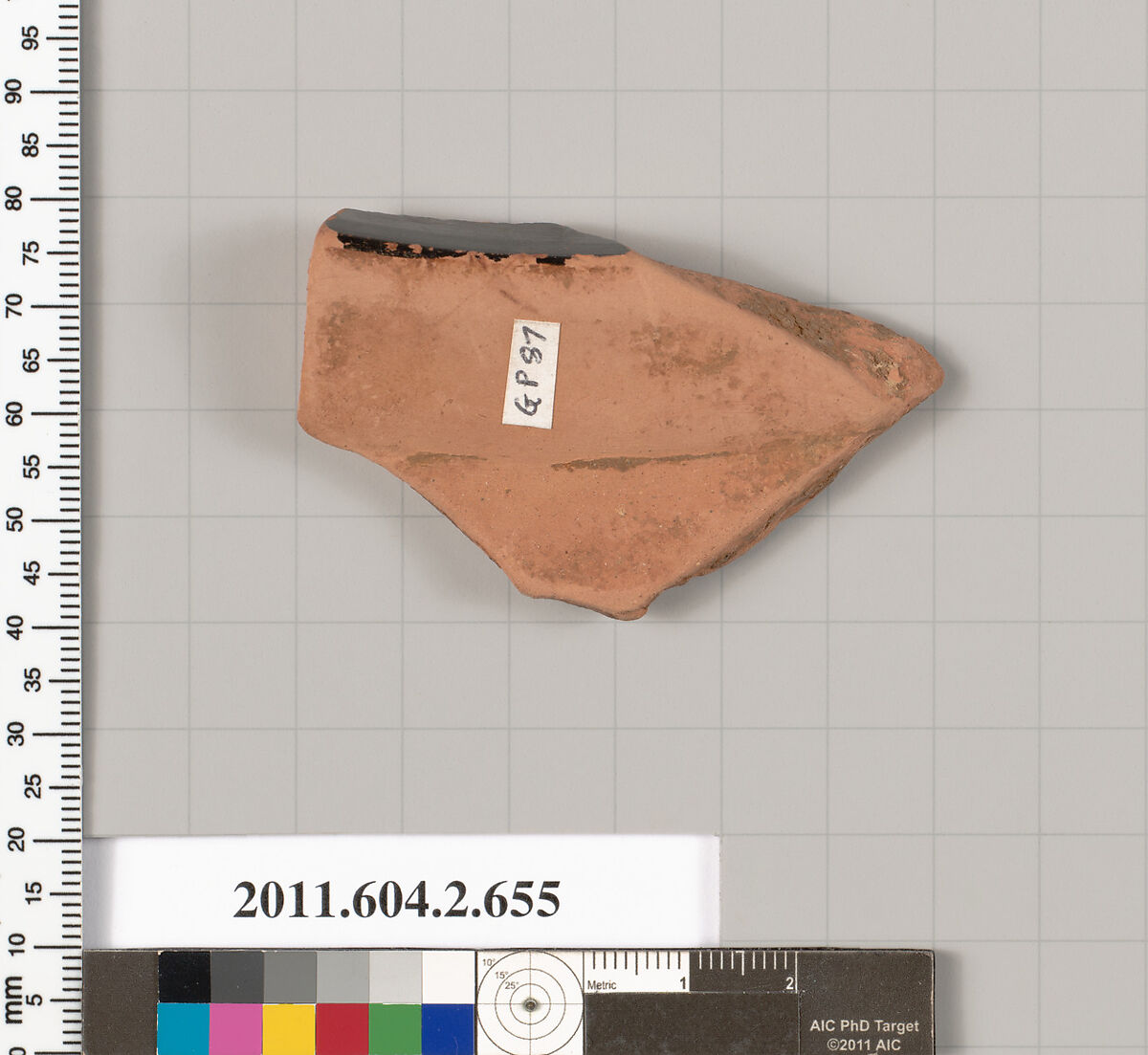 Terracotta fragment of a column-krater (bowl for mixing wine and water), Terracotta, Greek, Attic