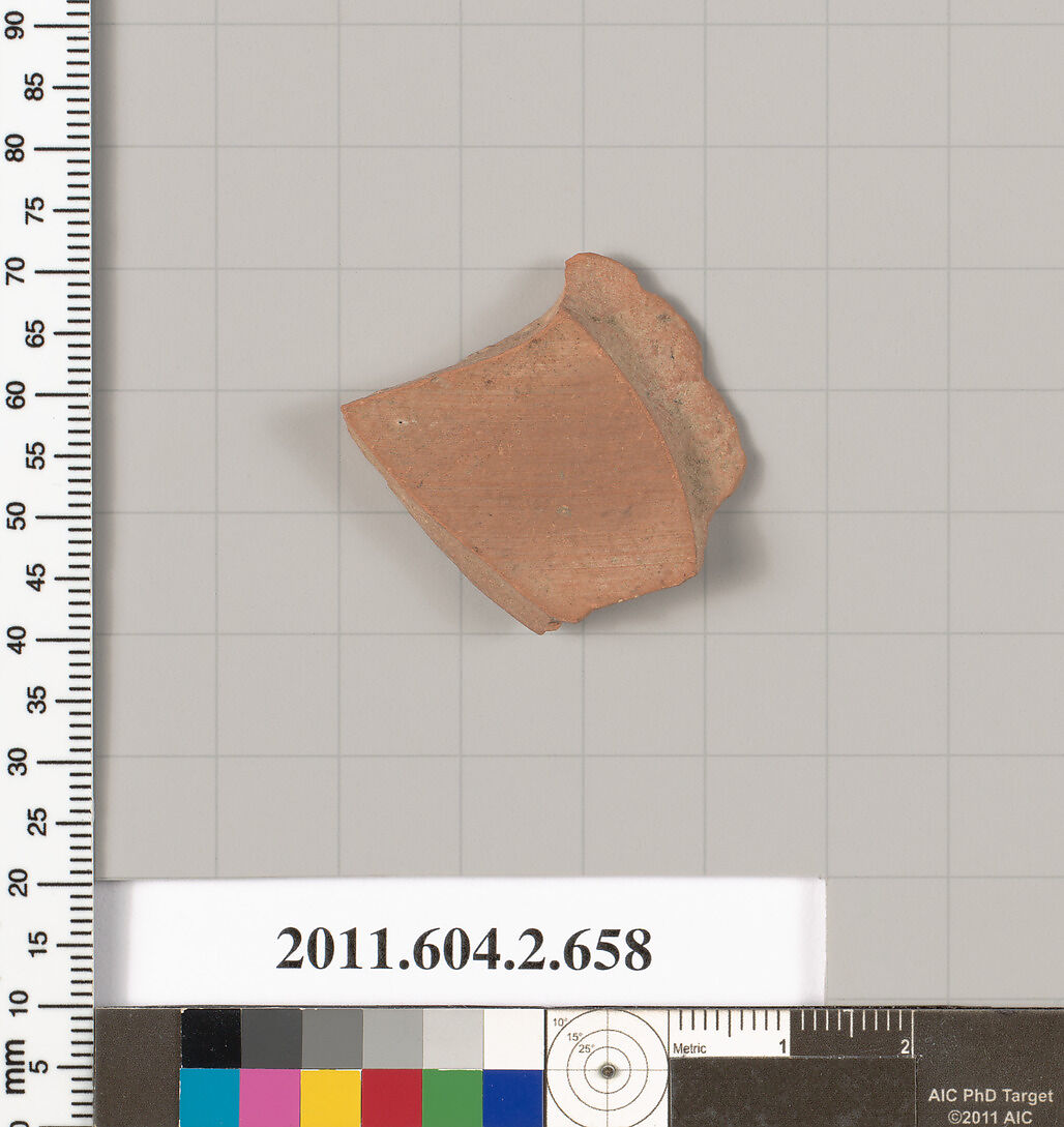 Terracotta fragment of a column-krater (bowl for mixing wine and water), Terracotta, Greek, Attic