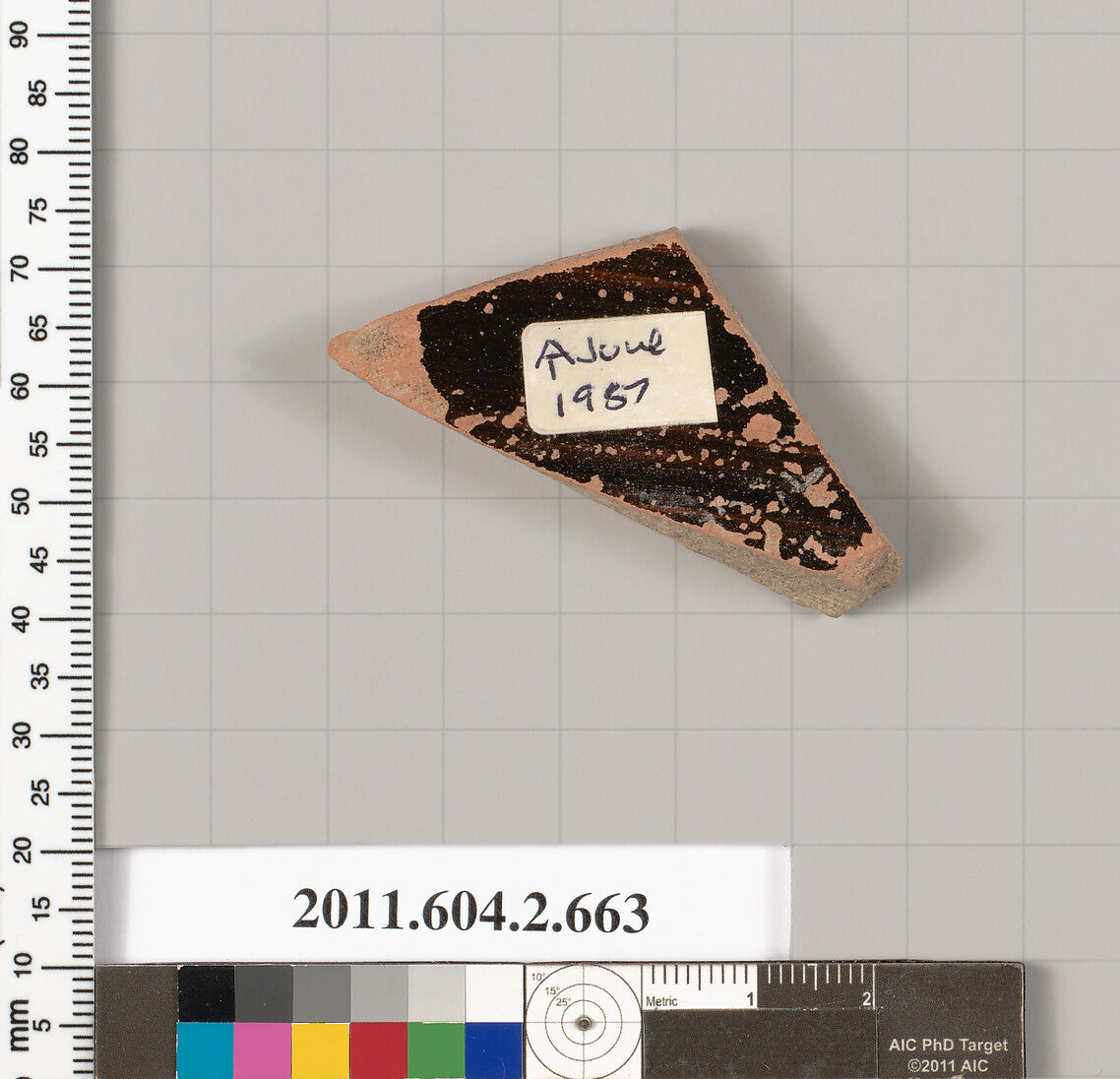 Terracotta fragment of a column-krater (bowl for mixing wine and water), Terracotta, Greek, Attic