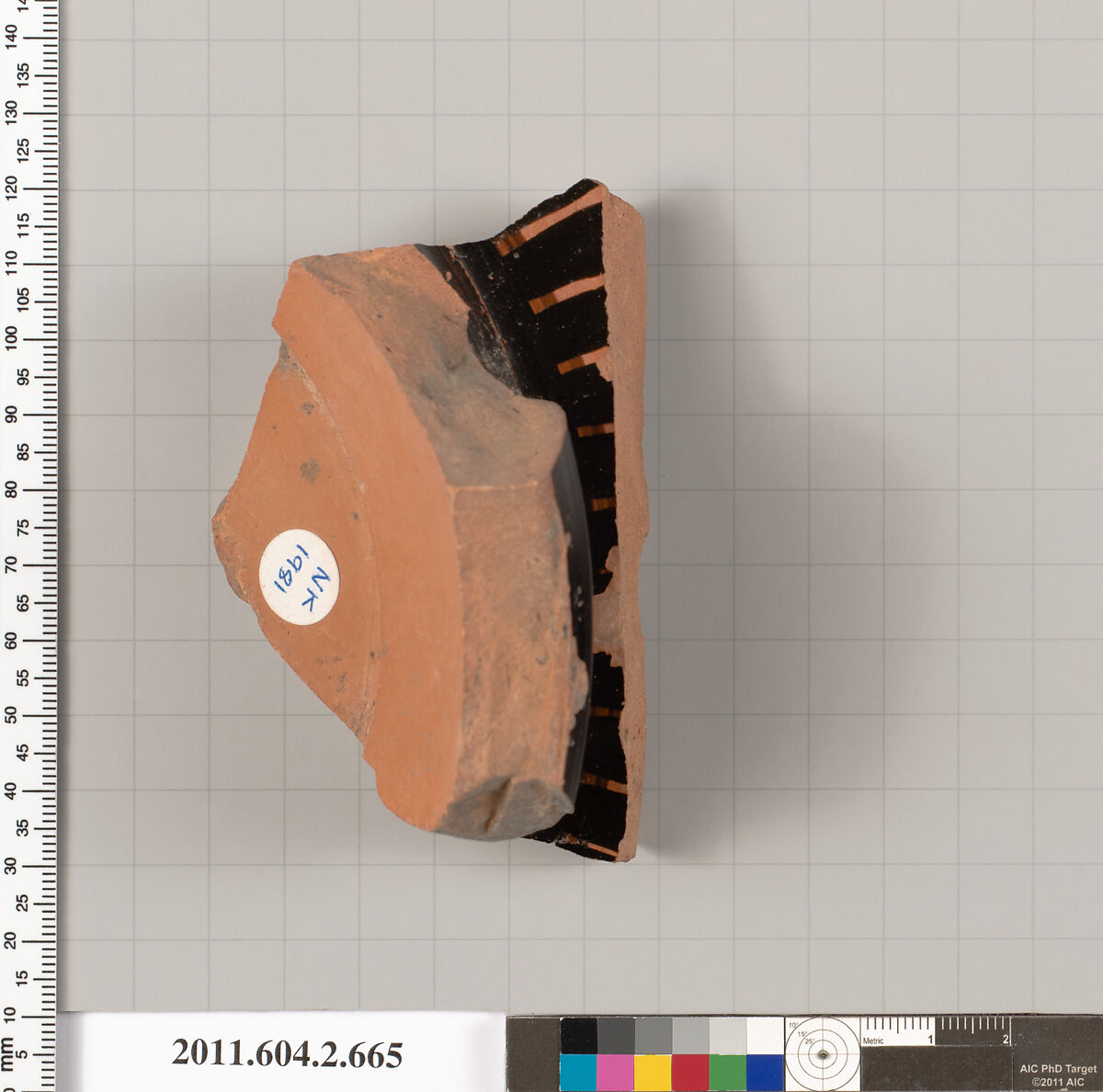 Terracotta fragment of a column-krater (bowl for mixing wine and water), Terracotta, Greek, Attic