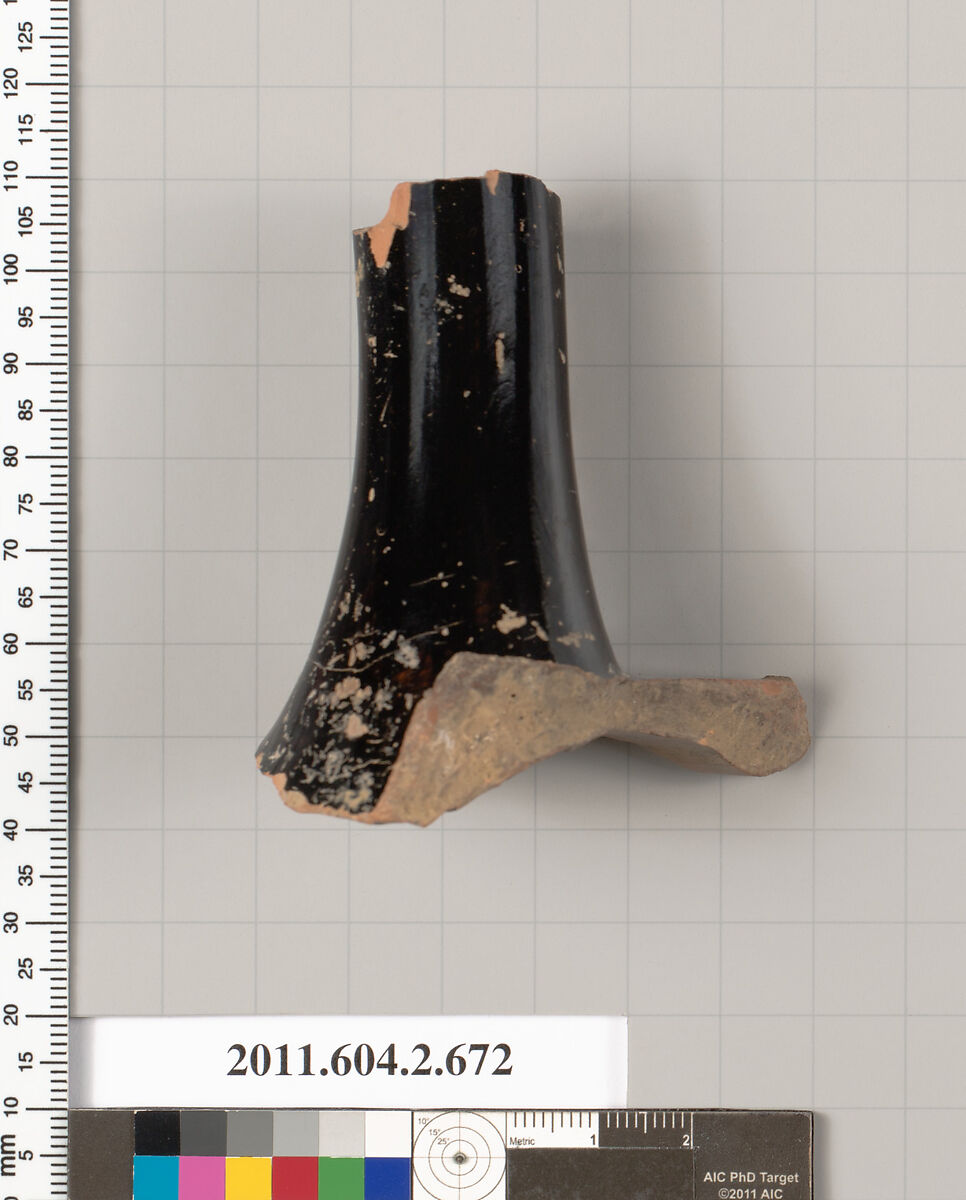 Terracotta fragment of a column-krater (bowl for mixing wine and water), Terracotta, Greek, Attic